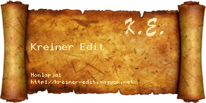 Kreiner Edit névjegykártya